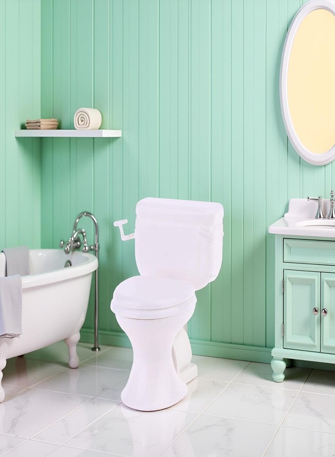 Jizlan White Toilet Dollhouse Miniature Furniture Vintage Bathroom Model Toilet Pretend Dollhouse Accessories - Image 4